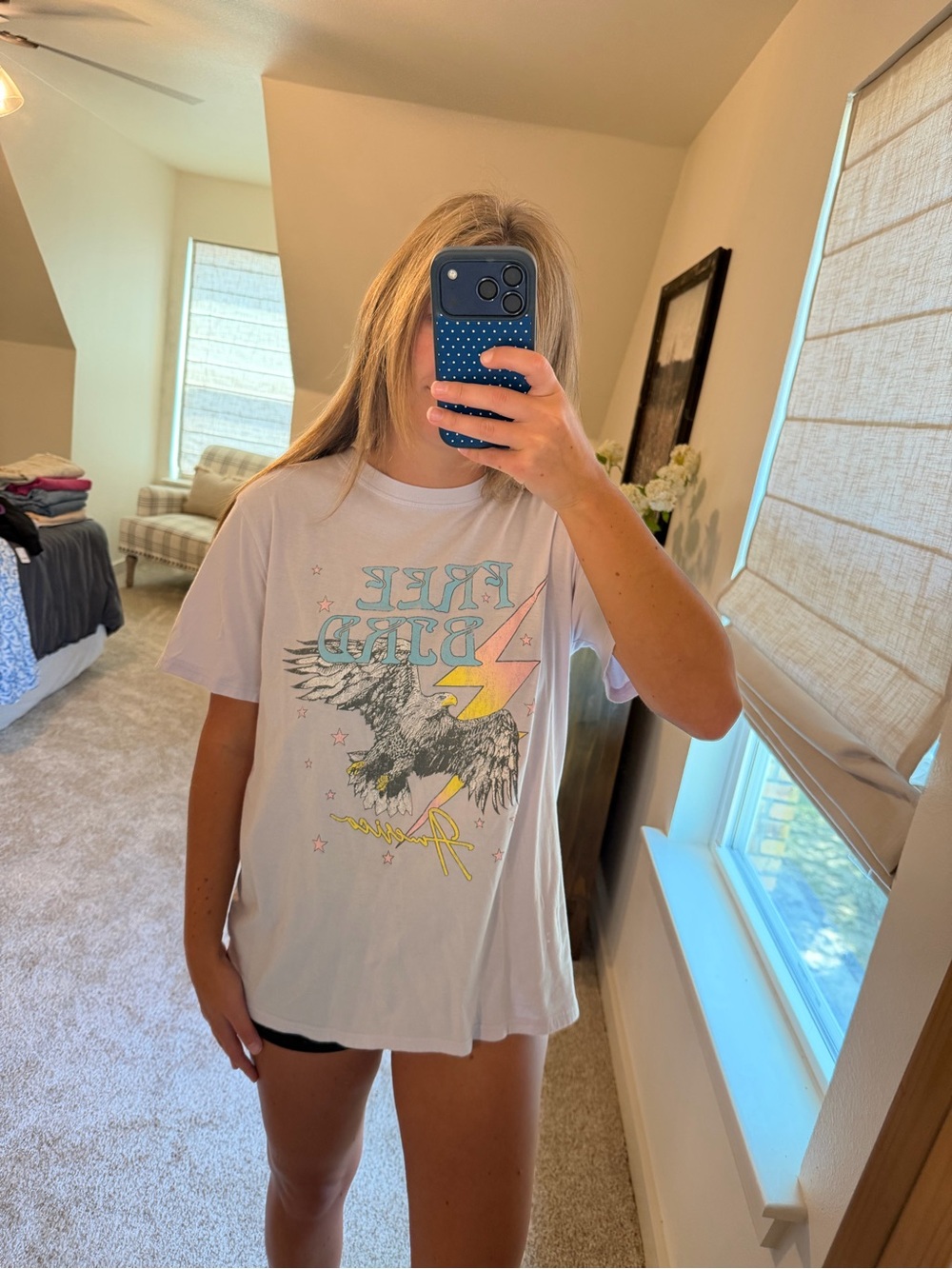 Graphic Eagle Lightning Kids Tee - White